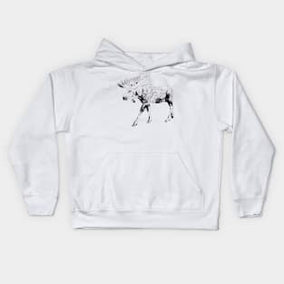 Moose sketch Kids Hoodie